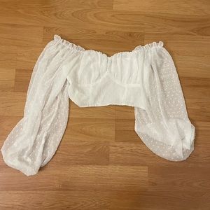 White crop blouse. Never been worn
